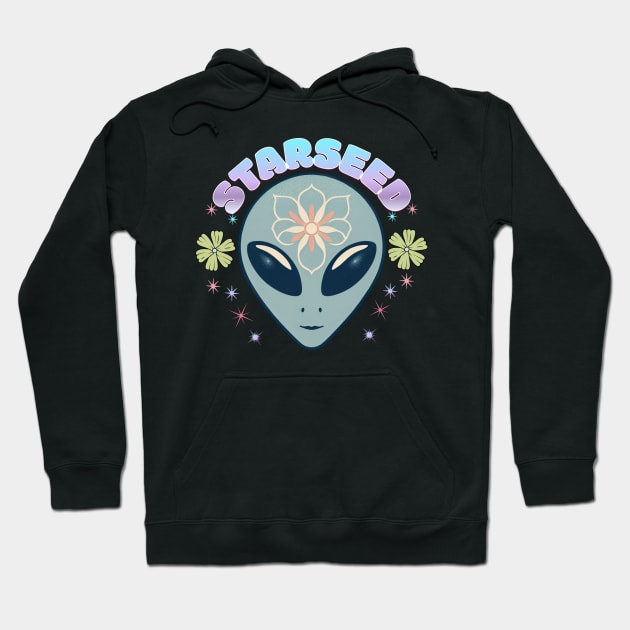 Star Being Face With "Starseed" Hoodie by Offbeat Outfits